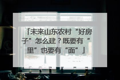 未来山东农村“好房子”怎么建？既要有“里”也要有“面”
