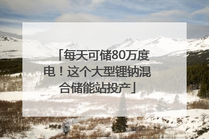 每天可储80万度电！这个大型锂钠混合储能站投产