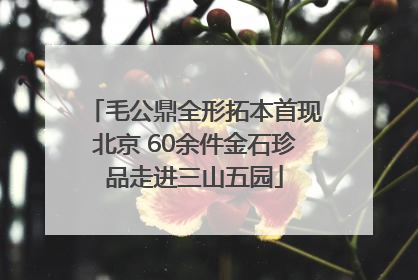 毛公鼎全形拓本首现北京 60余件金石珍品走进三山五园