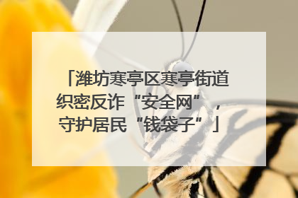 潍坊寒亭区寒亭街道织密反诈“安全网”，守护居民“钱袋子”