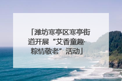 潍坊寒亭区寒亭街道开展“艾香童趣·粽情敬老”活动