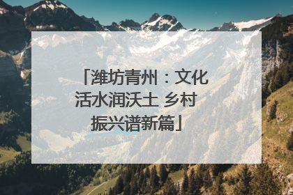 潍坊青州：文化活水润沃土 乡村振兴谱新篇