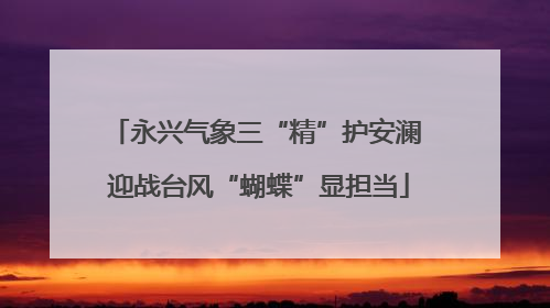 永兴气象三“精”护安澜 迎战台风“蝴蝶”显担当
