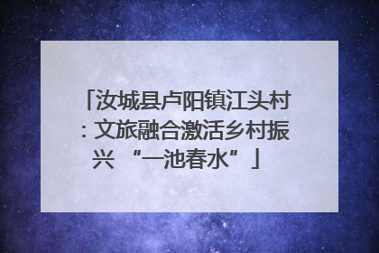 汝城县卢阳镇江头村：文旅融合激活乡村振兴 “一池春水”