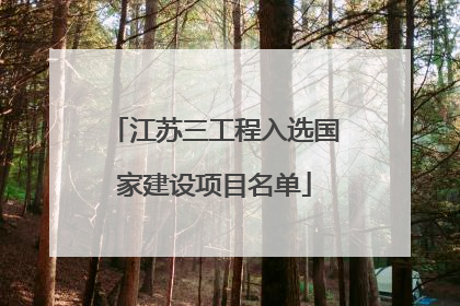 江苏三工程入选国家建设项目名单