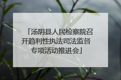 汤阴县人民检察院召开趋利性执法司法监督专项活动推进会