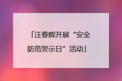 汪春辉开展“安全防范警示日”活动