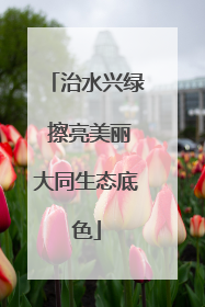 治水兴绿 擦亮美丽大同生态底色