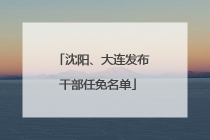 沈阳、大连发布干部任免名单