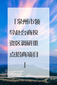 泉州市领导赴台商投资区调研重点招商项目