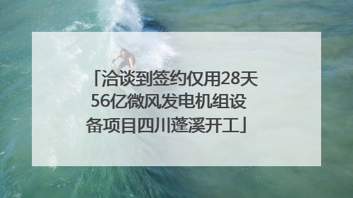 洽谈到签约仅用28天 56亿微风发电机组设备项目四川蓬溪开工
