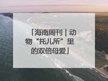 海南周刊｜动物“托儿所”里的双倍母爱