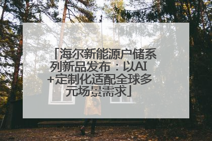 海尔新能源户储系列新品发布：以AI+定制化适配全球多元场景需求
