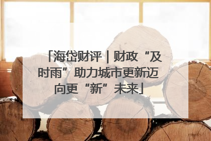 海岱财评｜财政“及时雨”助力城市更新迈向更“新”未来