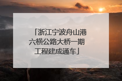 浙江宁波舟山港六横公路大桥一期工程建成通车