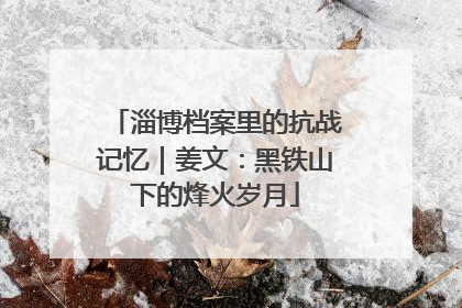 淄博档案里的抗战记忆｜姜文：黑铁山下的烽火岁月