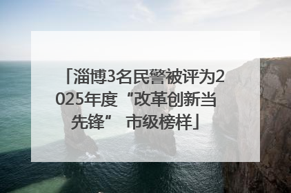 淄博3名民警被评为2025年度“改革创新当先锋” 市级榜样