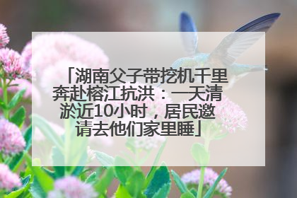 湖南父子带挖机千里奔赴榕江抗洪：一天清淤近10小时，居民邀请去他们家里睡