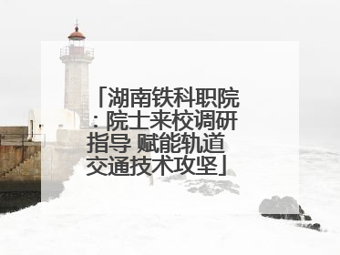 湖南铁科职院：院士来校调研指导 赋能轨道交通技术攻坚