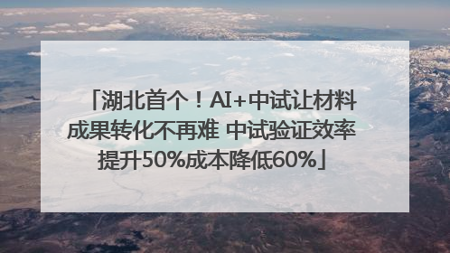 湖北首个！AI+中试让材料成果转化不再难 中试验证效率提升50%成本降低60%