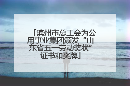 滨州市总工会为公用事业集团颁发“山东省五一劳动奖状”证书和奖牌