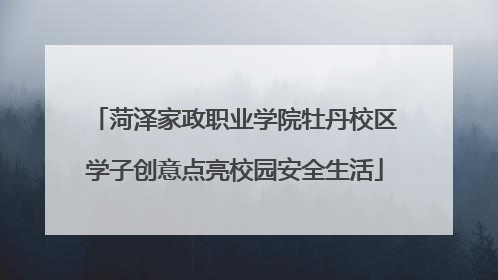 菏泽家政职业学院牡丹校区学子创意点亮校园安全生活
