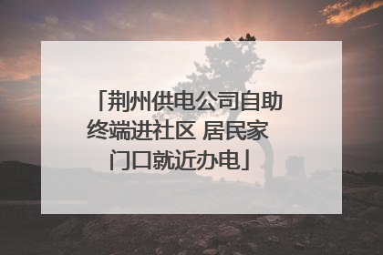 荆州供电公司自助终端进社区 居民家门口就近办电
