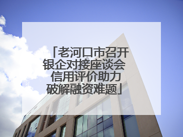 老河口市召开银企对接座谈会 信用评价助力破解融资难题