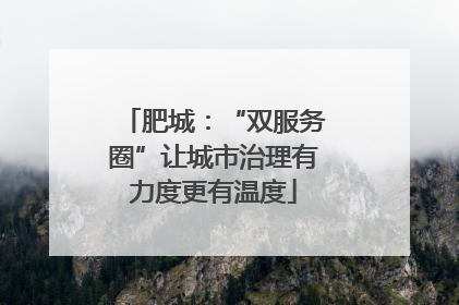 肥城：“双服务圈”让城市治理有力度更有温度