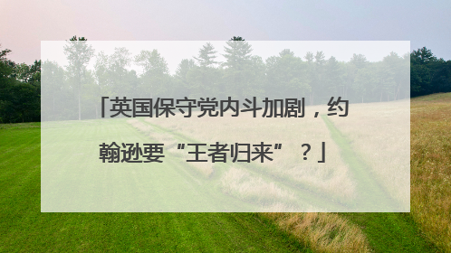 英国保守党内斗加剧，约翰逊要“王者归来”？