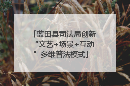 蓝田县司法局创新“文艺+场景+互动”多维普法模式