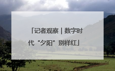 记者观察｜数字时代“夕阳”别样红