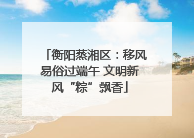 衡阳蒸湘区：移风易俗过端午 文明新风“粽”飘香