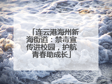 连云港海州新海街道：禁毒宣传进校园，护航青春助成长