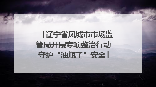 辽宁省凤城市市场监管局开展专项整治行动守护“油瓶子”安全