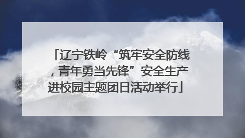 辽宁铁岭“筑牢安全防线，青年勇当先锋”安全生产进校园主题团日活动举行