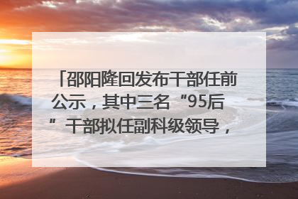 邵阳隆回发布干部任前公示，其中三名“95后”干部拟任副科级领导，均系硕士选调生