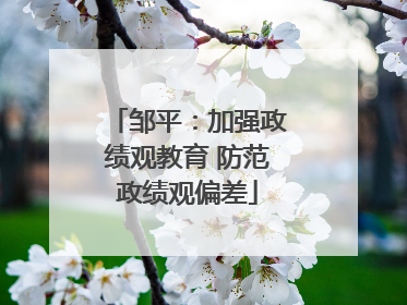 邹平：加强政绩观教育 防范政绩观偏差