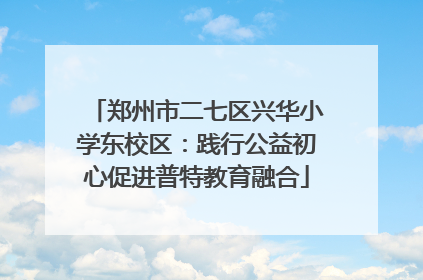 郑州市二七区兴华小学东校区：践行公益初心促进普特教育融合