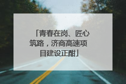 青春在岗、匠心筑路，济商高速项目建设正酣