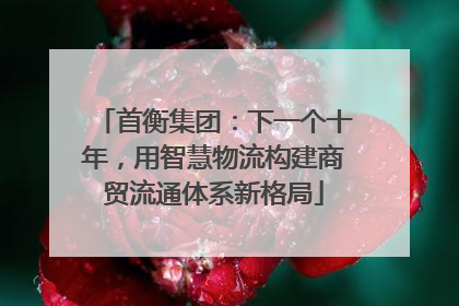 首衡集团：下一个十年，用智慧物流构建商贸流通体系新格局