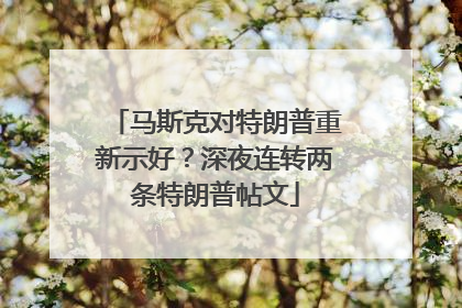 马斯克对特朗普重新示好？深夜连转两条特朗普帖文
