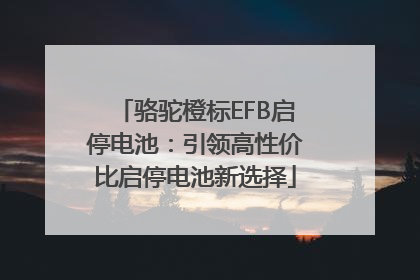 骆驼橙标EFB启停电池：引领高性价比启停电池新选择