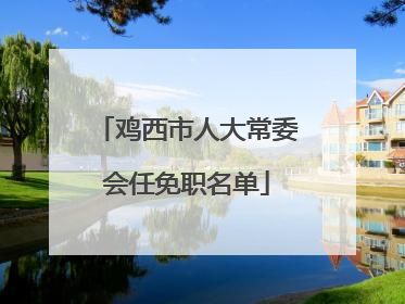 鸡西市人大常委会任免职名单