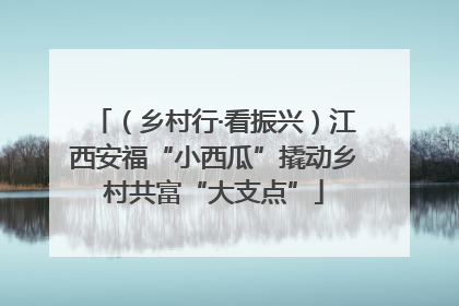 （乡村行·看振兴）江西安福“小西瓜”撬动乡村共富“大支点”