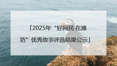 2025年“好网民·在潍坊”优秀故事评选结果公示