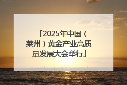 2025年中国（莱州）黄金产业高质量发展大会举行