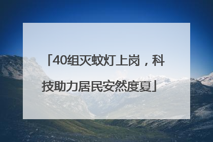 40组灭蚊灯上岗，科技助力居民安然度夏
