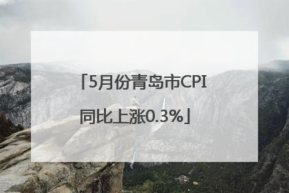 5月份青岛市CPI同比上涨0.3%