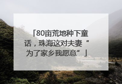 80亩荒地种下童话,珠海这对夫妻“为了家乡我愿意”